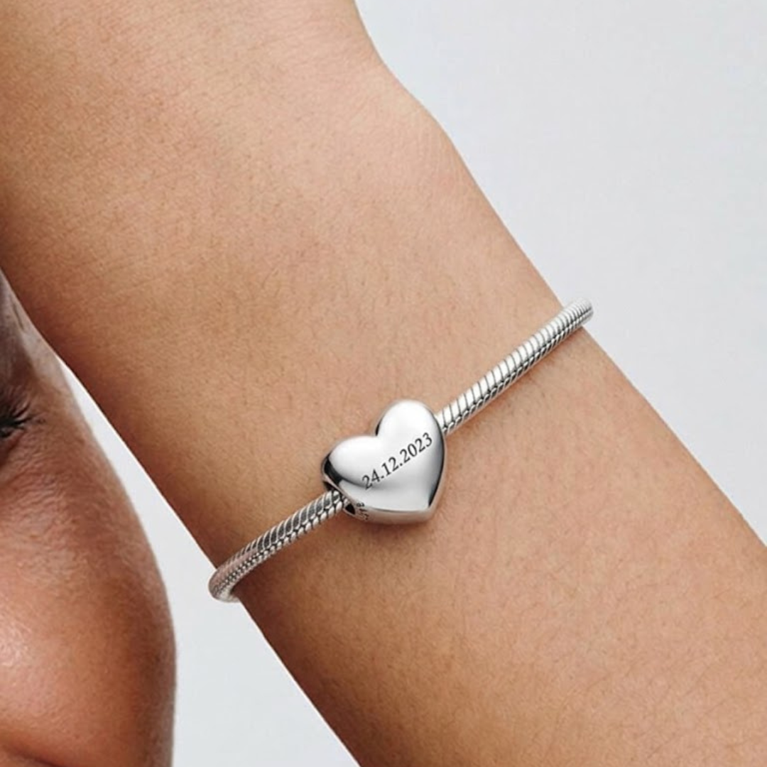 Charm Corazón grabable Plata de ley 925