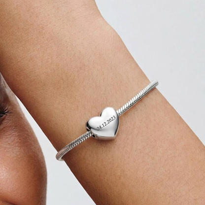Charm Corazón grabable Plata de ley 925