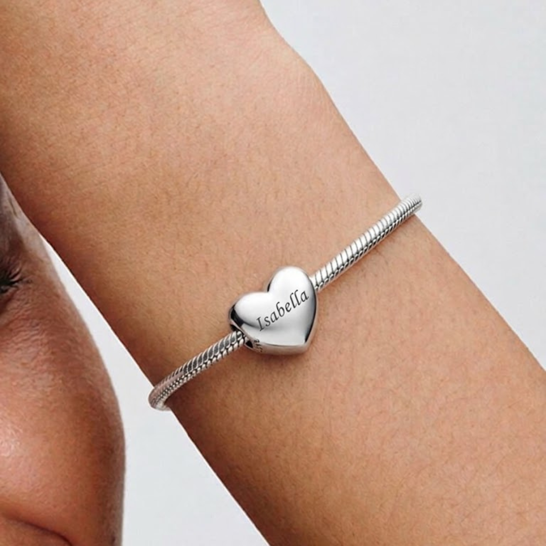 Charm Corazón grabable Plata de ley 925