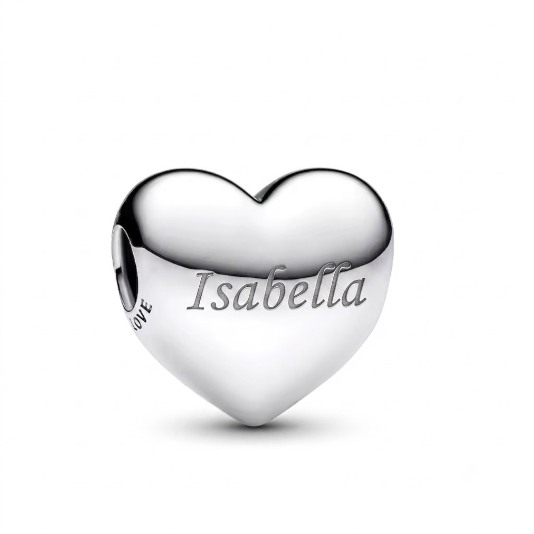 Charm Corazón grabable Plata de ley 925