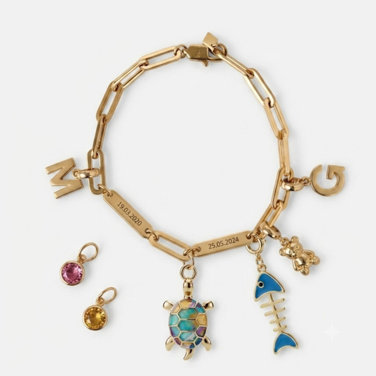 Pulsera Charms con Grabado