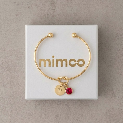Pulsera Damas de honor Inicial + Piedra de Nacimiento